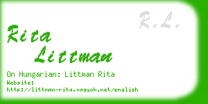 rita littman business card